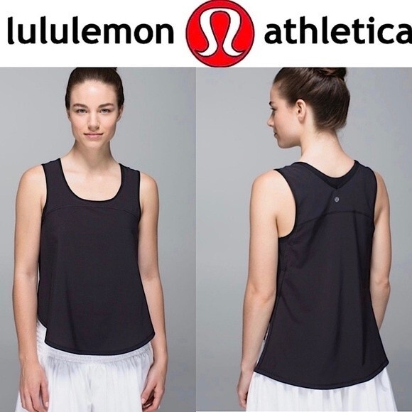 lululemon athletica Tops - Lululemon Run: Split Singlet High Low Yoga Active Tank Top in Black 6 Yoga Gym